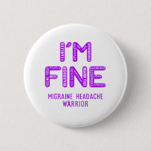 Chapa Redonda De 5 Cm Migraine Headache Warrior - ESTOY BIEN