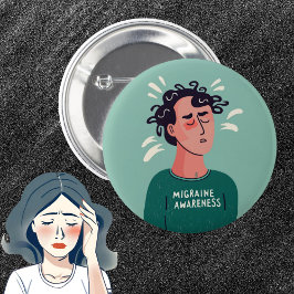 Chapa Redonda De 5 Cm Migraña Concienciación migratoria Trastorno neurol