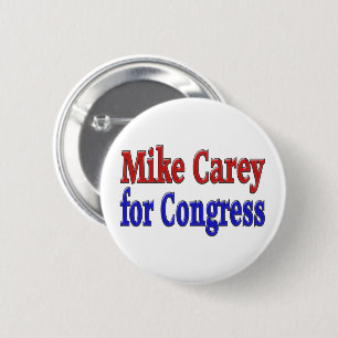 Chapa Redonda De 5 Cm Mike Carey para el texto azul rojo del Congreso