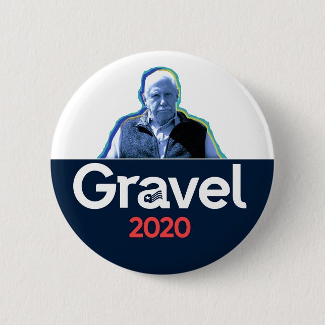 Chapa Redonda De 5 Cm Mike Gravel 2020 (Anverso)