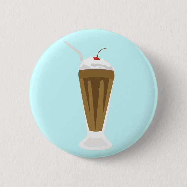 Chapa Redonda De 5 Cm Milkshake del chocolate (Anverso)