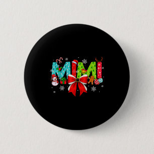 Chapa Redonda De 5 Cm Mimi Coquette de Navidad lazo Mimi Navidad 