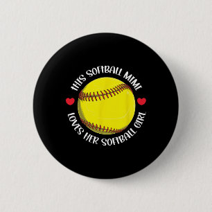 Chapa Redonda De 5 Cm Mimi Softbol Mimi Orgullosa De Un Jugador De Softb