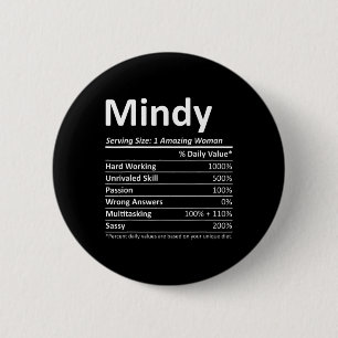 Chapa Redonda De 5 Cm Mindy Nutrition Personalized Name Funny Navidades