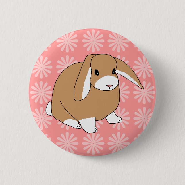 Chapa Redonda De 5 Cm Mini conejo del Lop (Anverso)