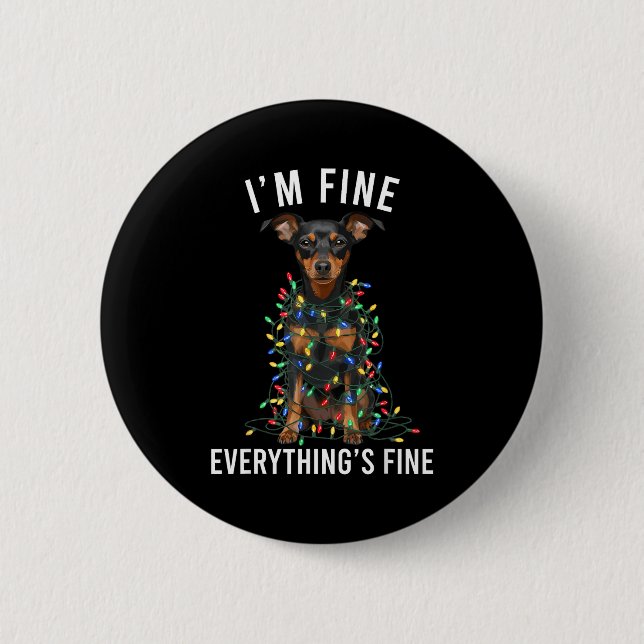 Chapa Redonda De 5 Cm Miniature Nscher Christmas I'm Fine Everything Is  (Anverso)