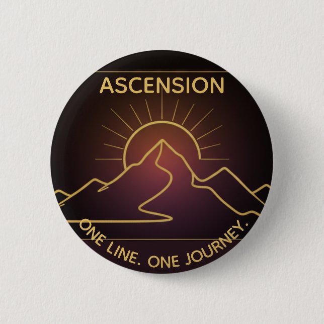 Chapa Redonda De 5 Cm Minimal One-Stroke Mountain Ridge | Sunrise Line (Anverso)