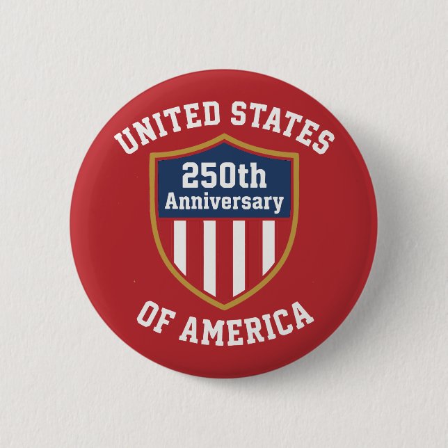 Chapa Redonda De 5 Cm Minimalist Emblem United States 250th Anniversary (Anverso)