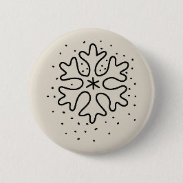 Chapa Redonda De 5 Cm Minimalist handdrawn snowflake