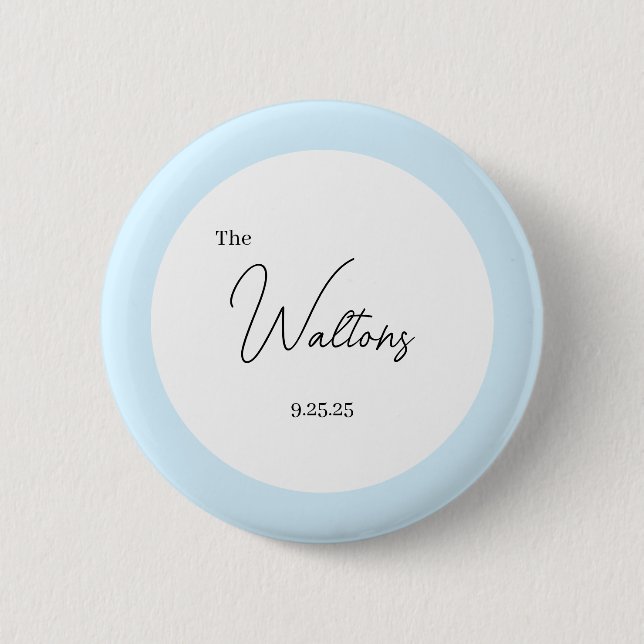Chapa Redonda De 5 Cm Minimalistic Wedding Button (Anverso)