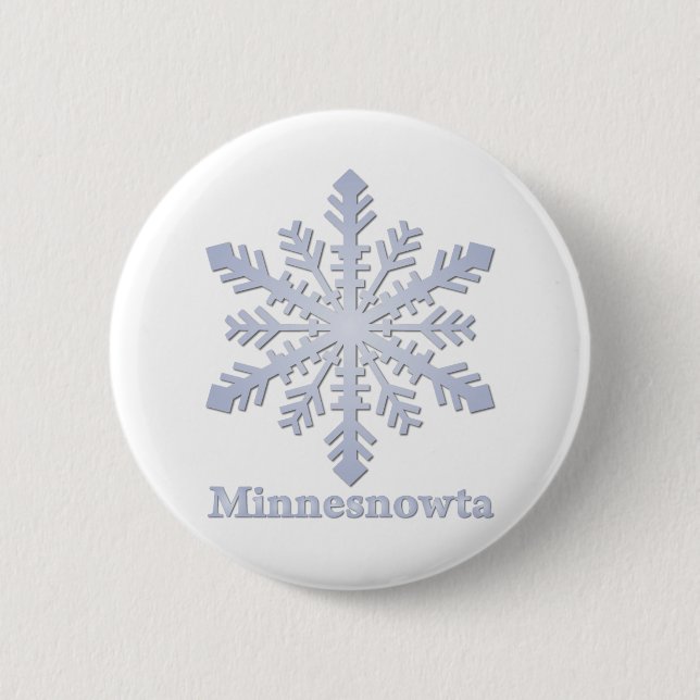 Chapa Redonda De 5 Cm Minnesnowta Blue Snowflake (Anverso)