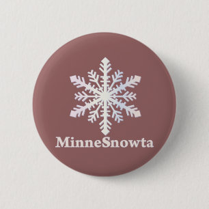 Chapa Redonda De 5 Cm MinneSnowta con copo de nieve