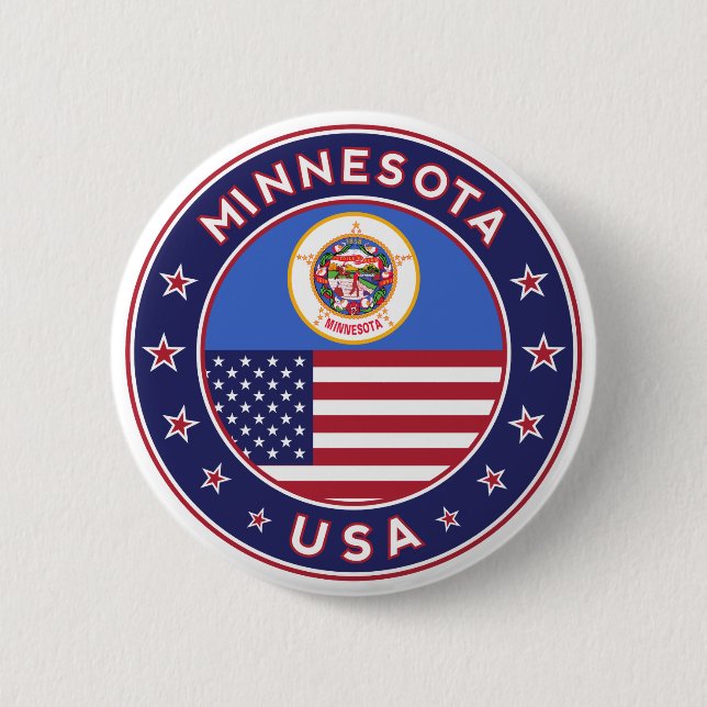 Chapa Redonda De 5 Cm Minnesota (Anverso)