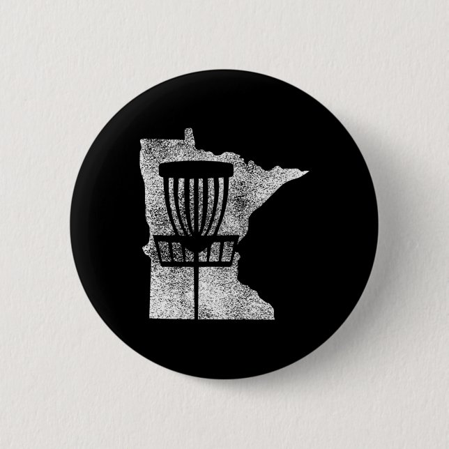 Chapa Redonda De 5 Cm Minnesota Disc Golf Estado Con Canasta Gráfica Dis (Anverso)