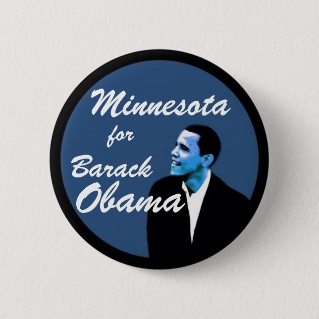 Chapa Redonda De 5 Cm Minnesota para Barack Obama (Anverso)