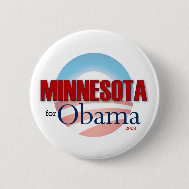 Chapa Redonda De 5 Cm MINNESOTA para Obama (Anverso)