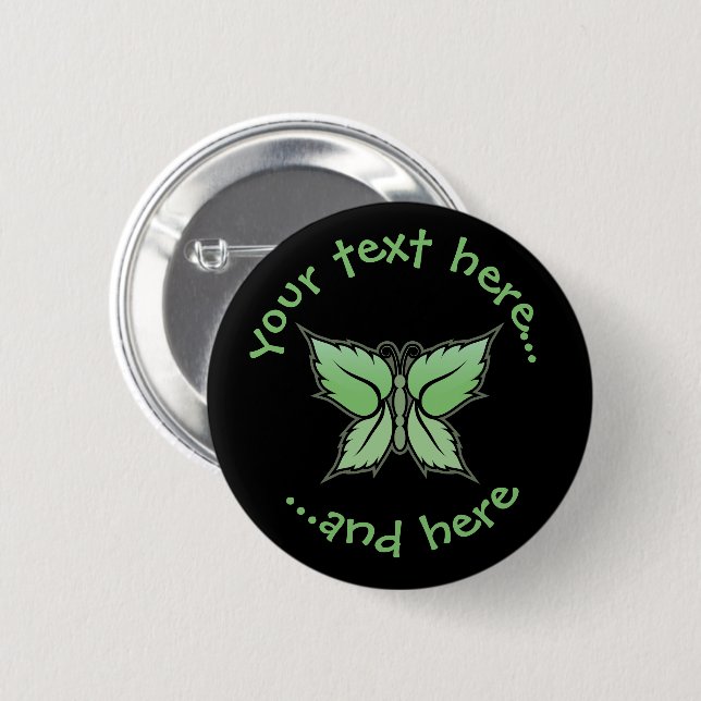 Chapa Redonda De 5 Cm Mint Butterfly (Anverso y reverso)
