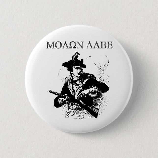 Chapa Redonda De 5 Cm Minuteman de Molon Labe (Anverso)