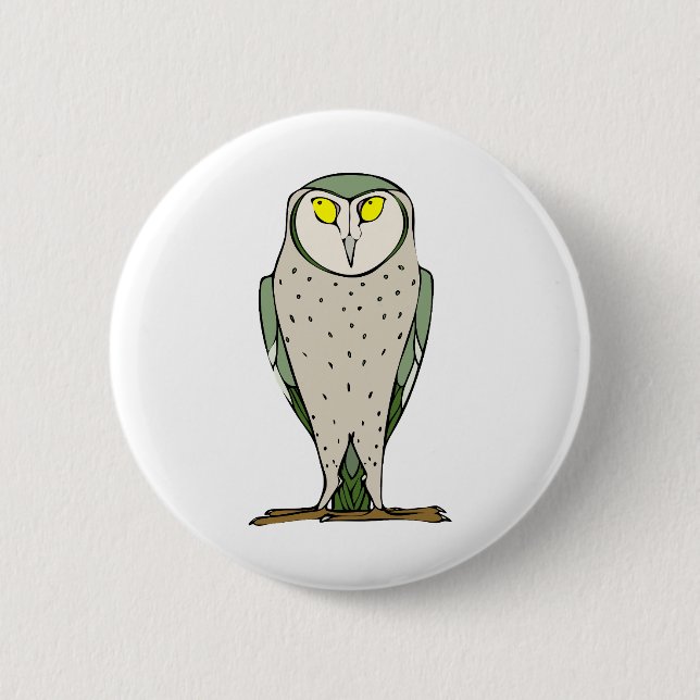 Chapa Redonda De 5 Cm Mirando a Owl (Anverso)