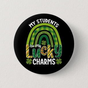 Chapa Redonda De 5 Cm Mis alumnos son mis amuletos de la suerte Día de S
