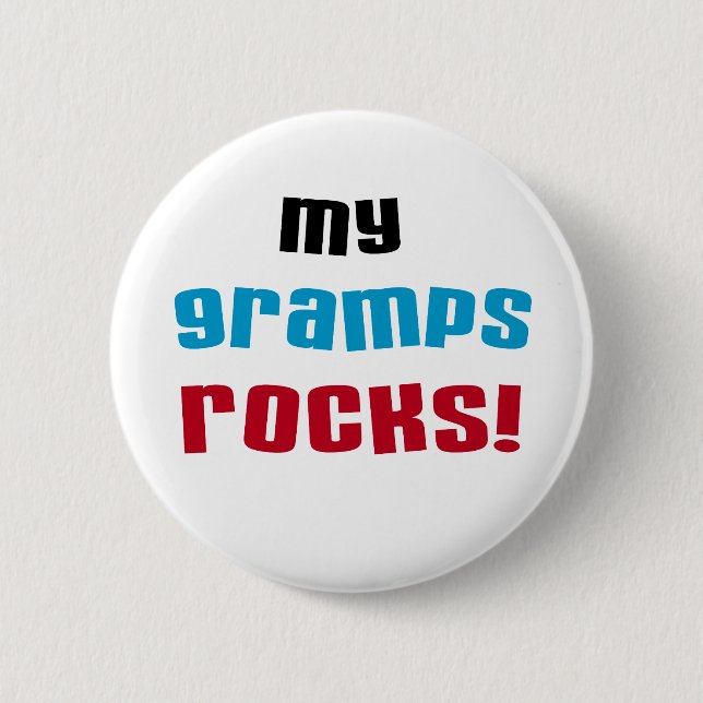Chapa Redonda De 5 Cm Mis Gramps Rocks camisetas y regalos (Anverso)