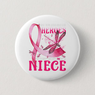 Chapa Redonda De 5 Cm Mis Héroes Llevo Pink Para El Cáncer De Mama De Mi