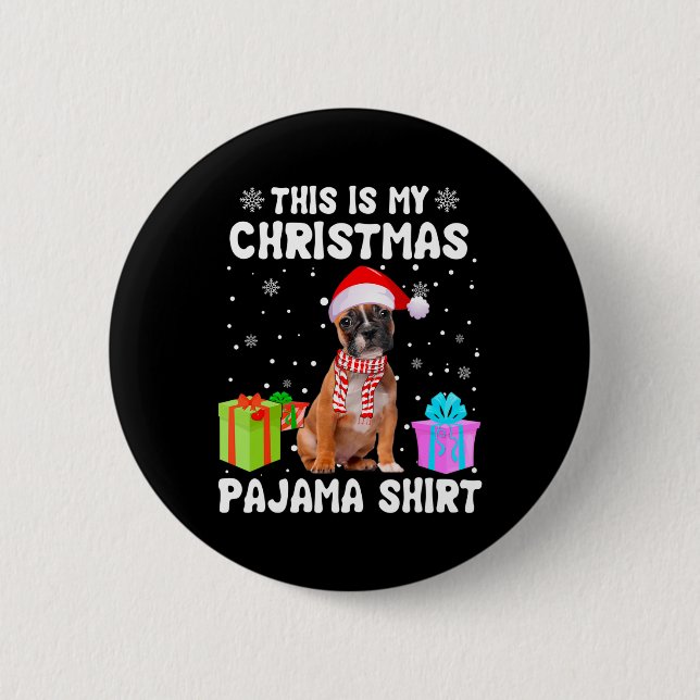 Chapa Redonda De 5 Cm Mis Navidades Perro Bulldog Francés Pajama Puppy L (Anverso)