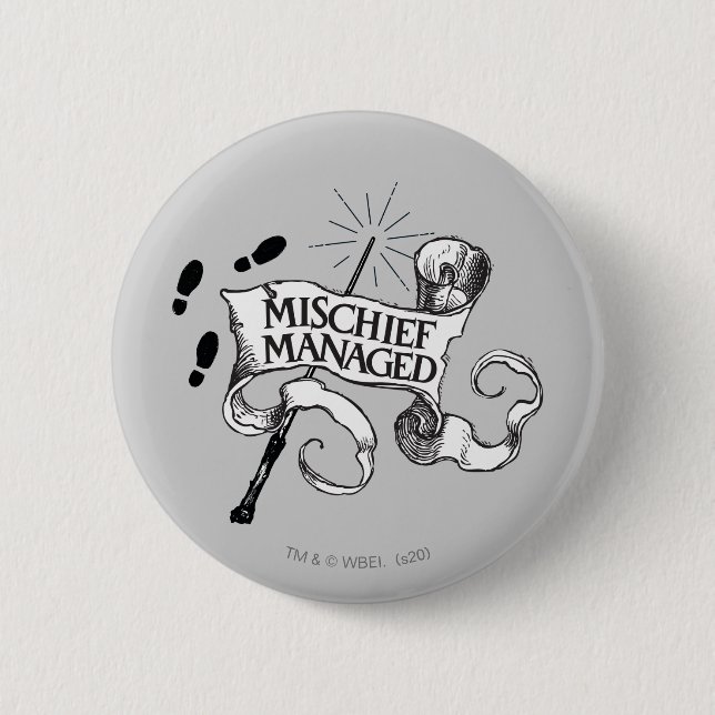 Chapa Redonda De 5 Cm Mischief Managed (Anverso)