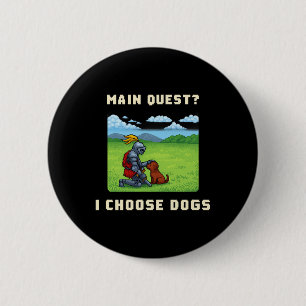 Chapa Redonda De 5 Cm Misión Principal Elijo Perros Retro Pixel Rpg Arte