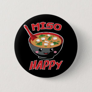 Chapa Redonda De 5 Cm Miso Happy Funny Food Kawaii