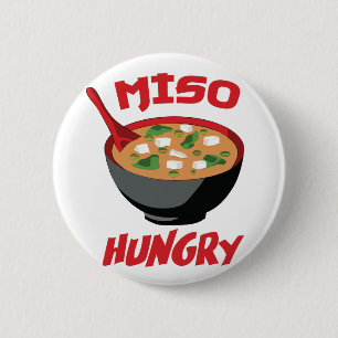 Chapa Redonda De 5 Cm Miso Hungry Funny Food Kawaii