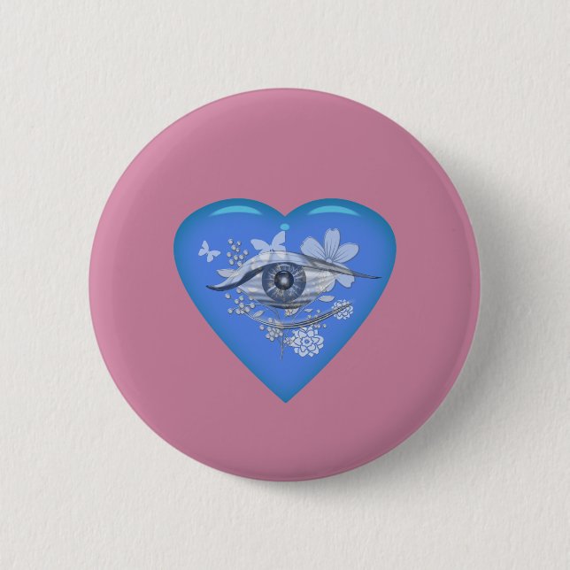 Chapa Redonda De 5 Cm Mistical Ojo Floral Heart (Anverso)
