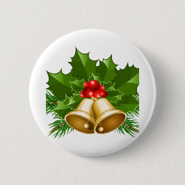 Chapa Redonda De 5 Cm Mistletoe Bells