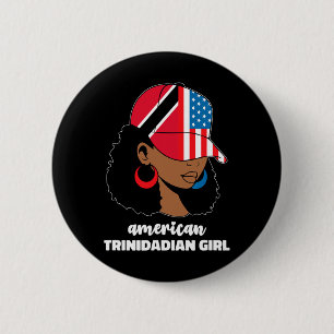 Chapa Redonda De 5 Cm Mitad estadounidense y de Trinidad y Tobago Usa Tr