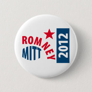 Chapa Redonda De 5 Cm Mitt Romney 2012