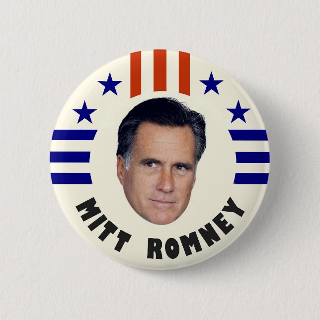 Chapa Redonda De 5 Cm Mitt Romney 2012 (Anverso)