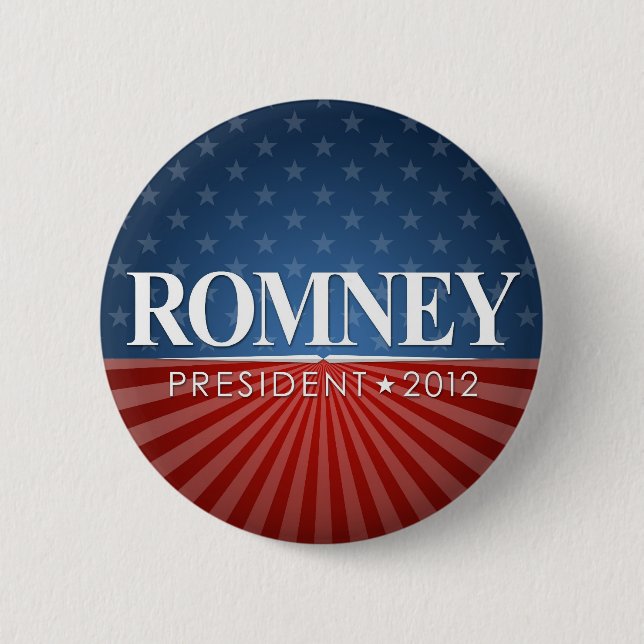 Chapa Redonda De 5 Cm Mitt Romney 2012 (Anverso)