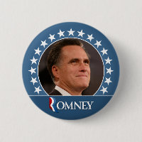 Mitt Romney 2012 - foto pinback con estrellas