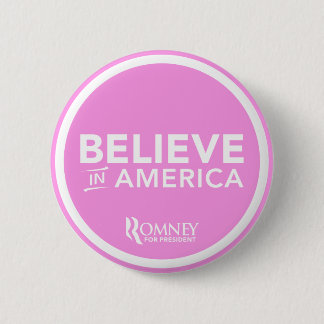 Chapa Redonda De 5 Cm Mitt Romney cree en América 2012 (rosa clara)