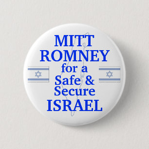 Chapa Redonda De 5 Cm Mitt Romney para un Israel seguro 2012