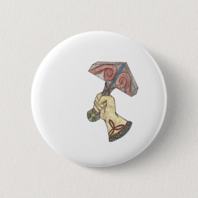 Chapa Redonda De 5 Cm Mjolnir (Anverso)