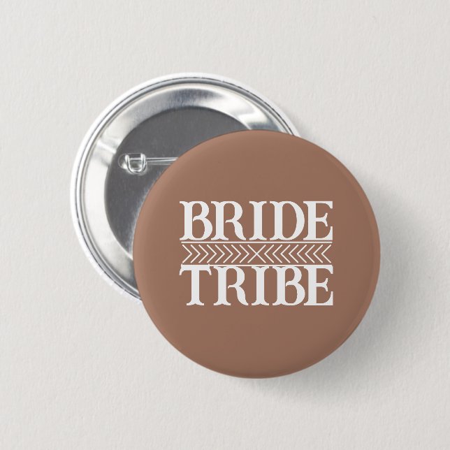 Chapa Redonda De 5 Cm Mocha Stylized Bride Tribe (Anverso y reverso)