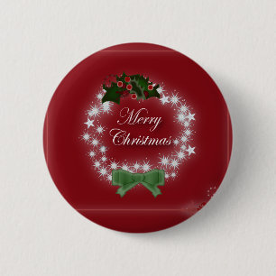 Chapa Redonda De 5 Cm Moda Feliz feriado, corona de navidades modernos