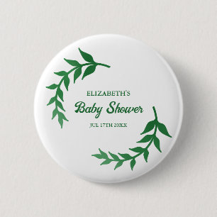 Chapa Redonda De 5 Cm Moda Greenery Baby Shower