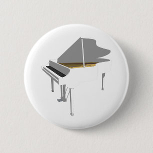 Chapa Redonda De 5 Cm Modelo 3D: Gran Piano Blanco: