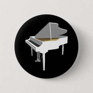 Chapa Redonda De 5 Cm modelo 3D: Piano de cola blanco: