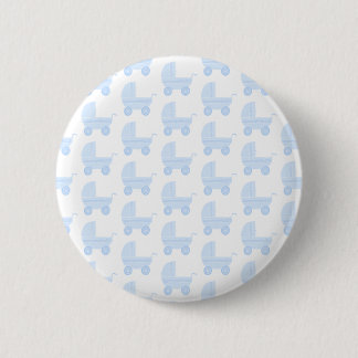 Chapa Redonda De 5 Cm Modelo azul claro y blanco del cochecito de bebé