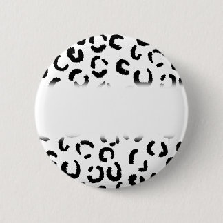 Chapa Redonda De 5 Cm Modelo blanco y negro del estampado leopardo