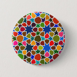 Chapa Redonda De 5 Cm Modelo de estrella multicolor - pintura de seda