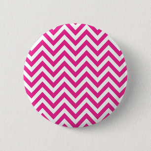 Chapa Redonda De 5 Cm Modelo de zigzag de Chevron de las rosas fuertes